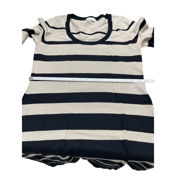 Calvin Klein Women’s Tan and Black Striped Half Sleeve Knit Mini Dress, Size M - Picture 10 of 15